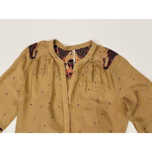 Free People Women’s Size Medium Yellow Sierra Valley Paisley Cottagecore Dress - Picture 8 of 13